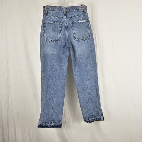 We The Free Free People Lita Light Wash Distressed High-Waisted Slim Leg Jeans - Picture 9 of 9